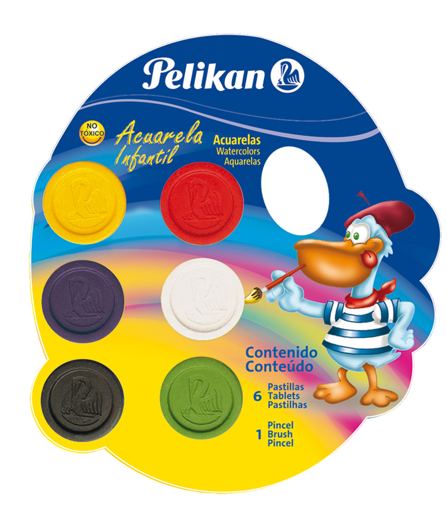 ACUARELA PELIKAN INFANTIL CARTON * 6