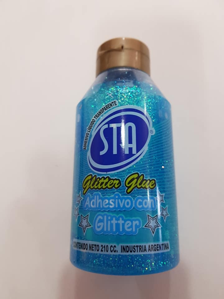 ADHESIVO GLITTER STA x 210cc - AZUL TRASLUCIDO