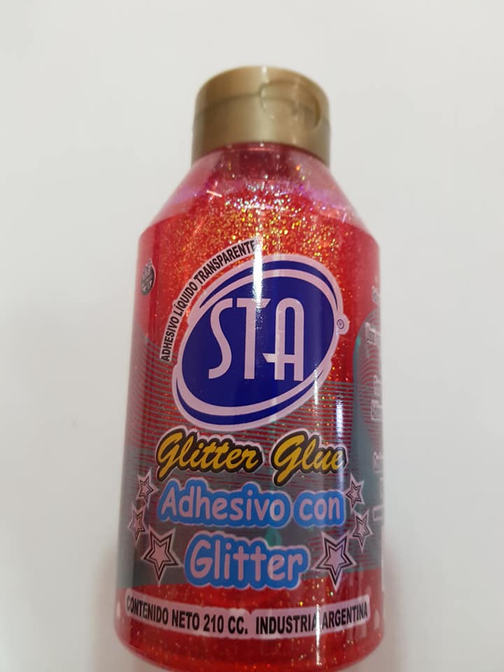 ADHESIVO GLITTER STA x 210cc - ROJO TRASLUCIDO