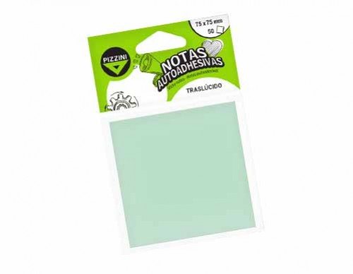 NOTA PIZZ.TRASLUC.75x75mm. VERDE