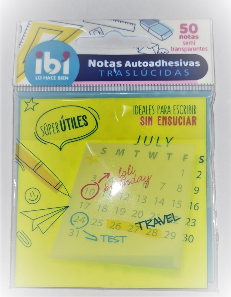 NOTA AUT.TRASLUC.76x76mm. AMARILLA