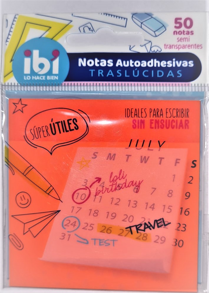 NOTA AUT.TRASLUC.76x76mm. NARANJA
