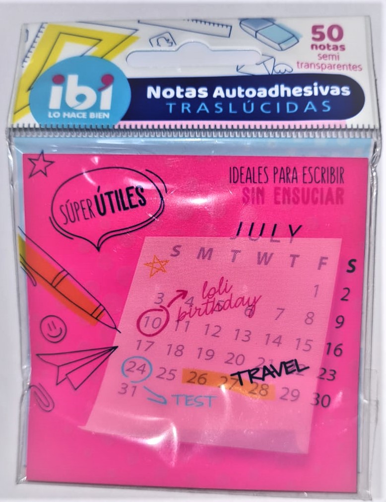 NOTA AUT.TRASLUC.76x76mm. ROSA
