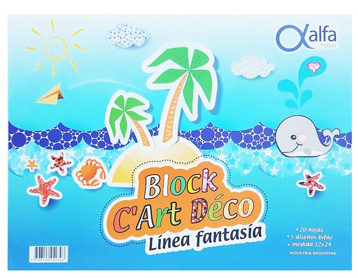 BLOCK ALFA CARTULINA DECO FANTASIA x 20 h.