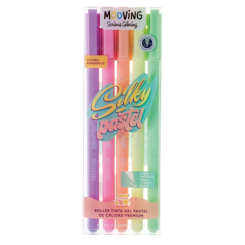 BOLIGRAFO MOOVING GEL PASTEL x 5 u.