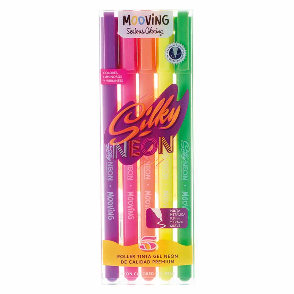 BOLIGRAFO MOOVING GEL NEON x 5 u.