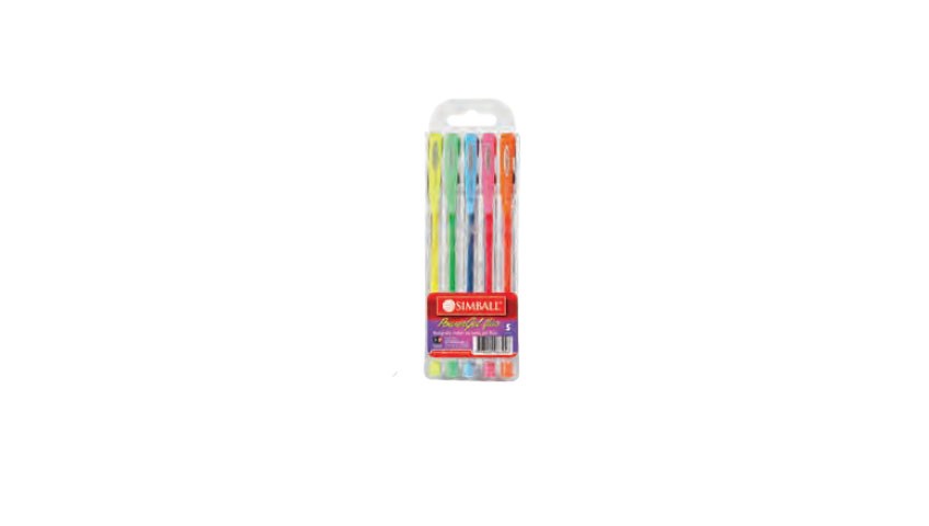 BOLIGRAFO GEL POWER SIMBALL FLUOR X 5