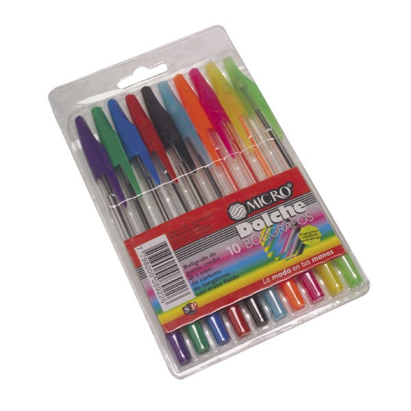 BOLIGRAFO DOLCHE COMUN * 10 U. SURTIDO