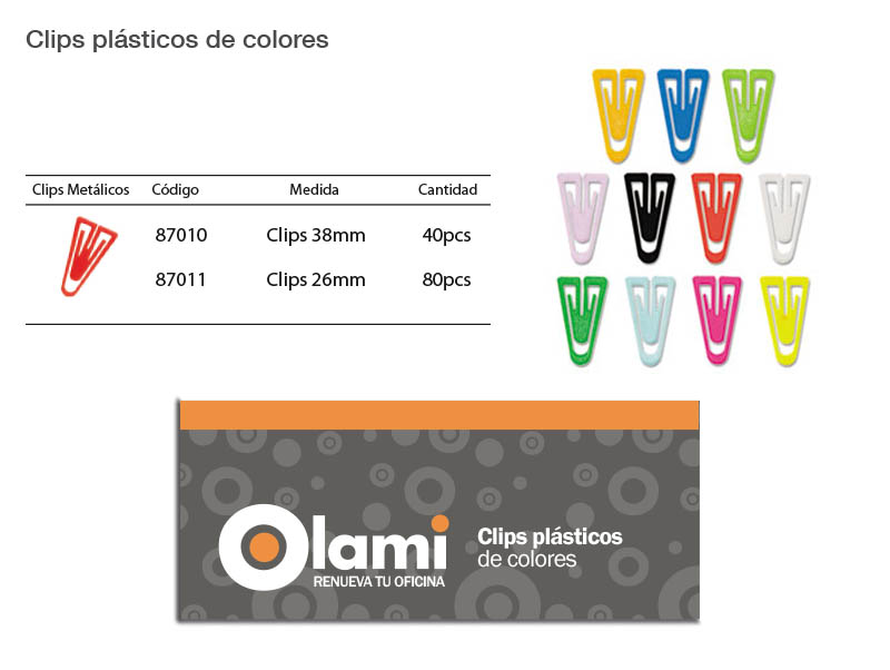 BROCHES CLIPS PLASTICOS DE 38mm BOLSA X 40 u.