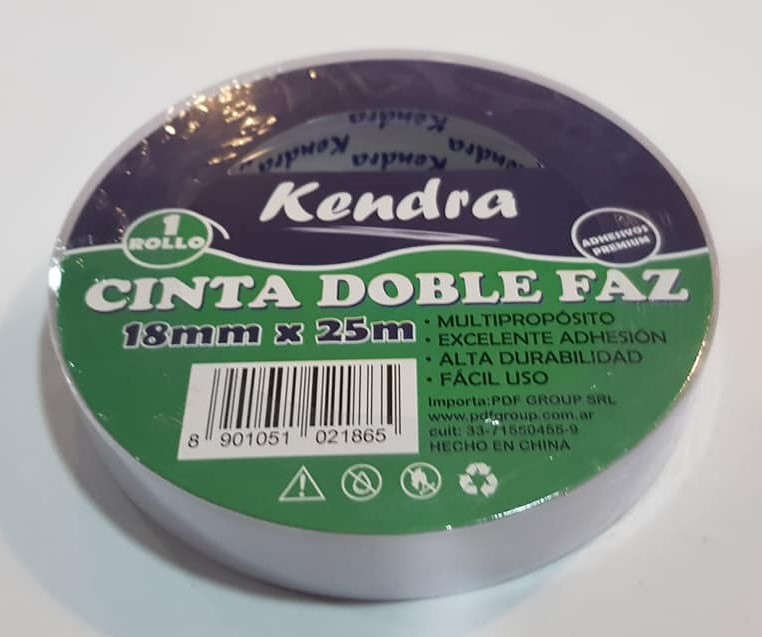 CINTA DOBLE FAZ KENDRA 18mm x 25m