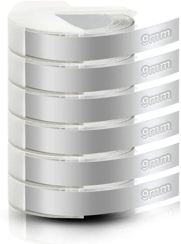 CINTA DE ROTULAR 9mm X 3m  PLATA