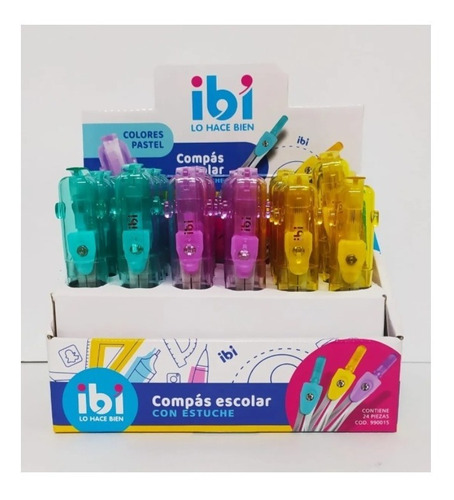 COMPAS ESCOLAR IBI PASTEL en ESTUCHE