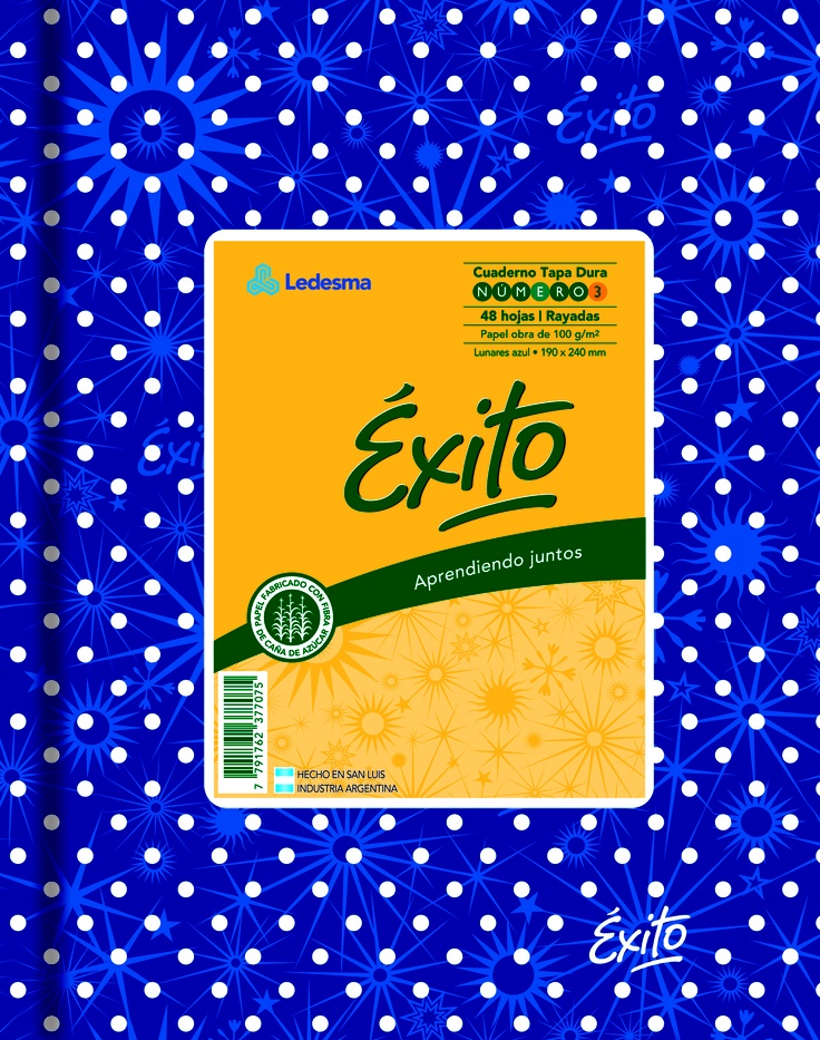 CUAD.EXITO.TD.N3 ( 19x24 ) x 48 LUNA.AZUL