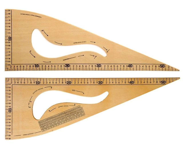 ESCUADRA MODISTA 60cm. MAD.LUSTRADA