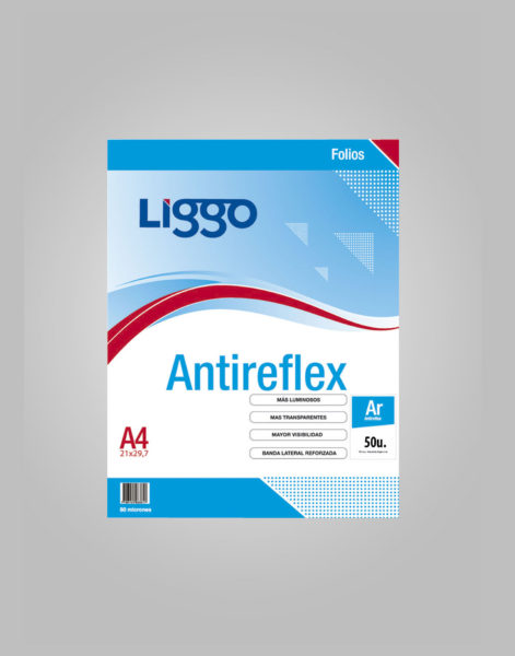 FOLIO PP.A4.LIGGO.40mi. ANTIRREFLEX  x 50u.