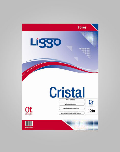 FOLIO PP.OFICIO LIGGO CRISTAL 40mi..x100u
