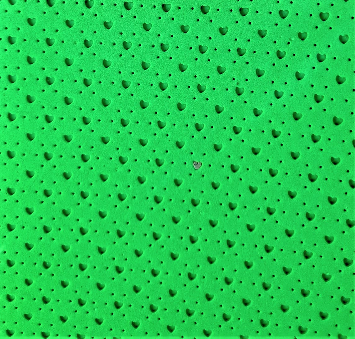 GOMA EVA CALADA CORAZON - VERDE CLARO