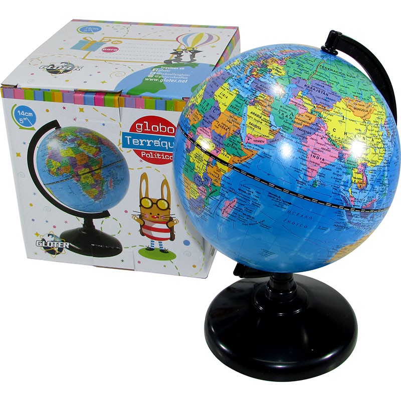 GLOBO TERRAQUEO BASE PLASTICA14 CM.