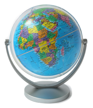 GLOBO TERRAQUEO BASE PLASTICA14 CM.MULTIGIRO