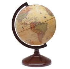 GLOBO TERRAQUEO BASE PLASTICA14 CM. SEPIA