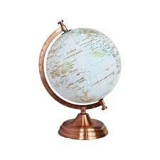 GLOBO TERRAQUEO BASE BRONCE  20cm.DORADO