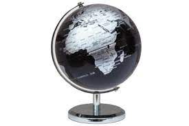 GLOBO TERRAQUEO B.CROMO.14cm.PLATEADO