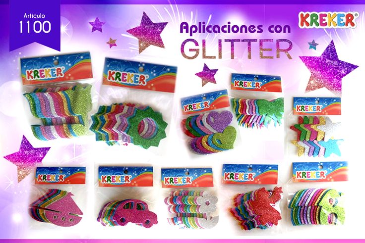GOMA EVA FIGURA GRANDE GOMALINA GLITTER x 12 u