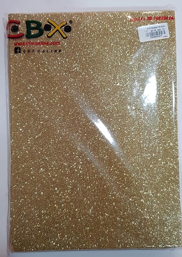 GOMA EVA ADHESIVA GLITTER A4 - ORO