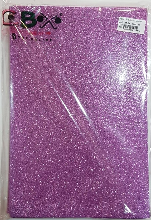 GOMA EVA ADHESIVA GLITTER A4 - LILA