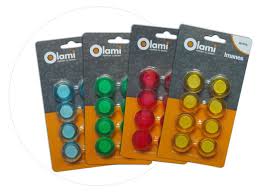 IMANES PLASTICO OLAMI x 8u  -  3.cm.DIAMETRO