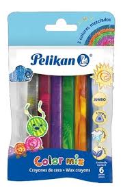 LAPIZ CERA PELIKAN x 6u. MIX COLOR