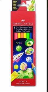 LAPIZ COLOR FABER FLUOR x 8u LARGO