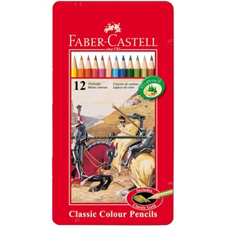 LAPIZ COLOR FABER METAL X 12  L.( Linea roja )