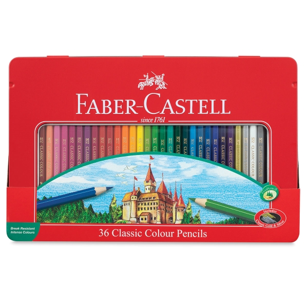 LAPIZ COLOR FABER METAL X 36 L.( Linea roja )