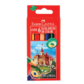 LAPIZ COLOR FABER CARTON  x 6 CORTO 