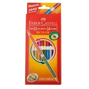 LAPIZ COLOR FABER BICOLOR x 12 LARGO