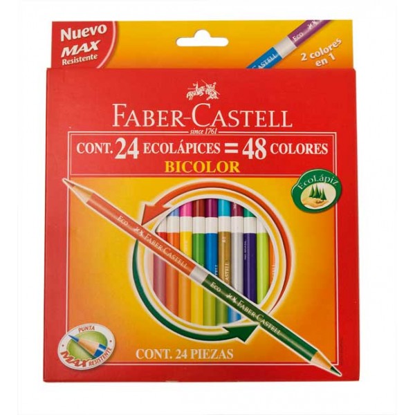 LAPIZ COLOR FABER BICOLOR x 24 LARGO