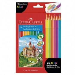 LAPIZ COLOR FABER 12 + 6 NEON