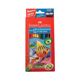 LAPIZ COLOR ACUARELABLE F.CASTELL x 12 LARGO