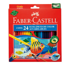 LAPIZ COLOR ACUARELABLE F.CASTELL x 24 LARGO