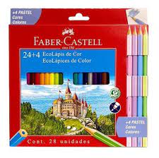 LAPIZ COLOR FABER 24L + 4 PASTEL