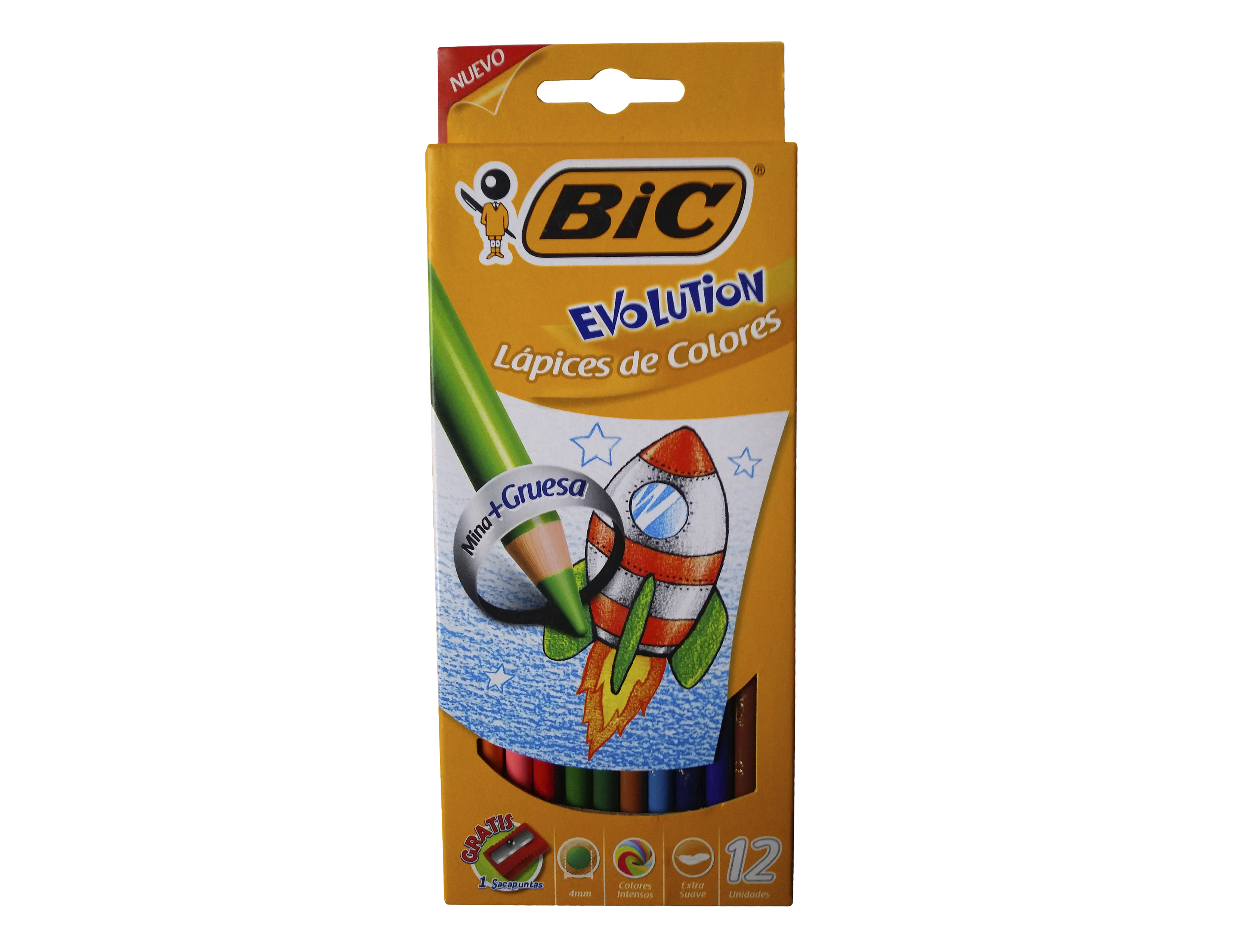 LAPIZ  BIC EVOLUTION COLOR 4mm x 12 L