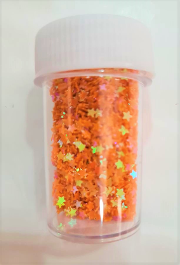 LENTEJUELA ESTRELLA TUBO - NARANJA