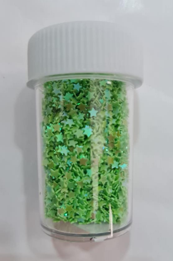 LENTEJUELA ESTRELLA TUBO - VERDE