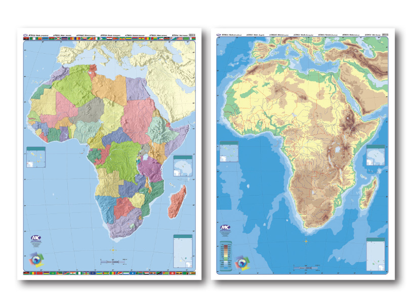 MAPA MURAL MUDO 130*95 FIS/POL. BIFAZ - AFRICA
