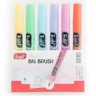 MARCADOR TRABI BIG BRUSH PASTEL x 6 colores