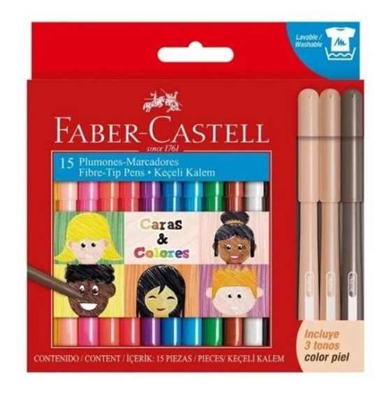 MARCADOR FABER FIESTA 12 +3 TONOS PIEL