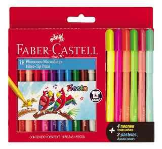 MARCADOR FABER FIESTA 12 +4 NEON +2 PASTEL