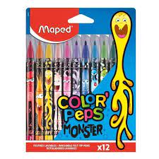 MARCADOR MAPED MONSTER x12 FINO