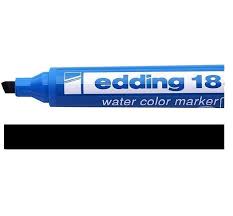 MARCADOR EDDING 183 (AGUA) CHATO   NEGRO